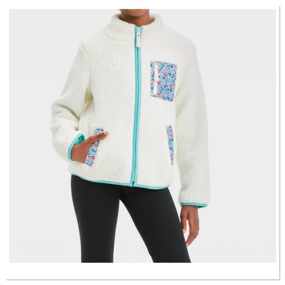 Girl’s Faux Shearling Zip-Up Sweatshirt